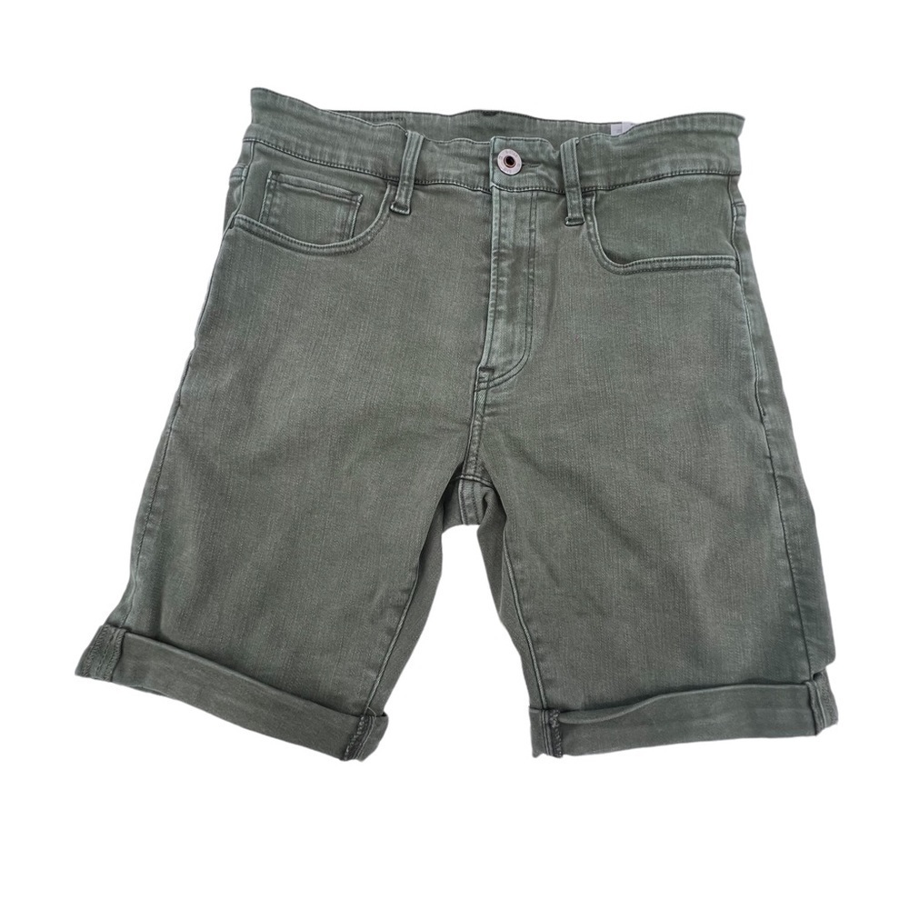 G-Star Raw 3301 Green Slim Cuffed Hem Denim Jean Shorts Size 29 Men's
